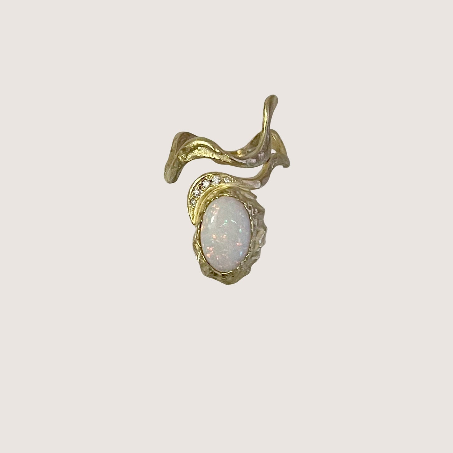 Octopus Ring Opal & Diamond