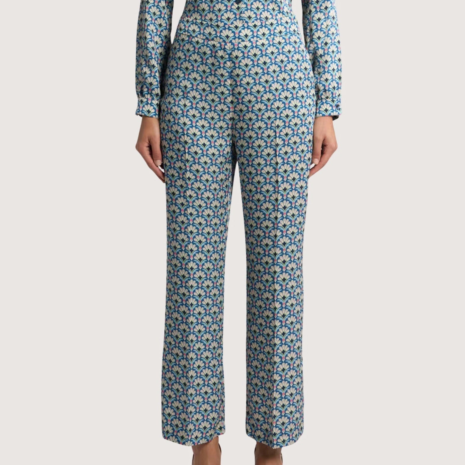Bootcut Pants With Palm Motive