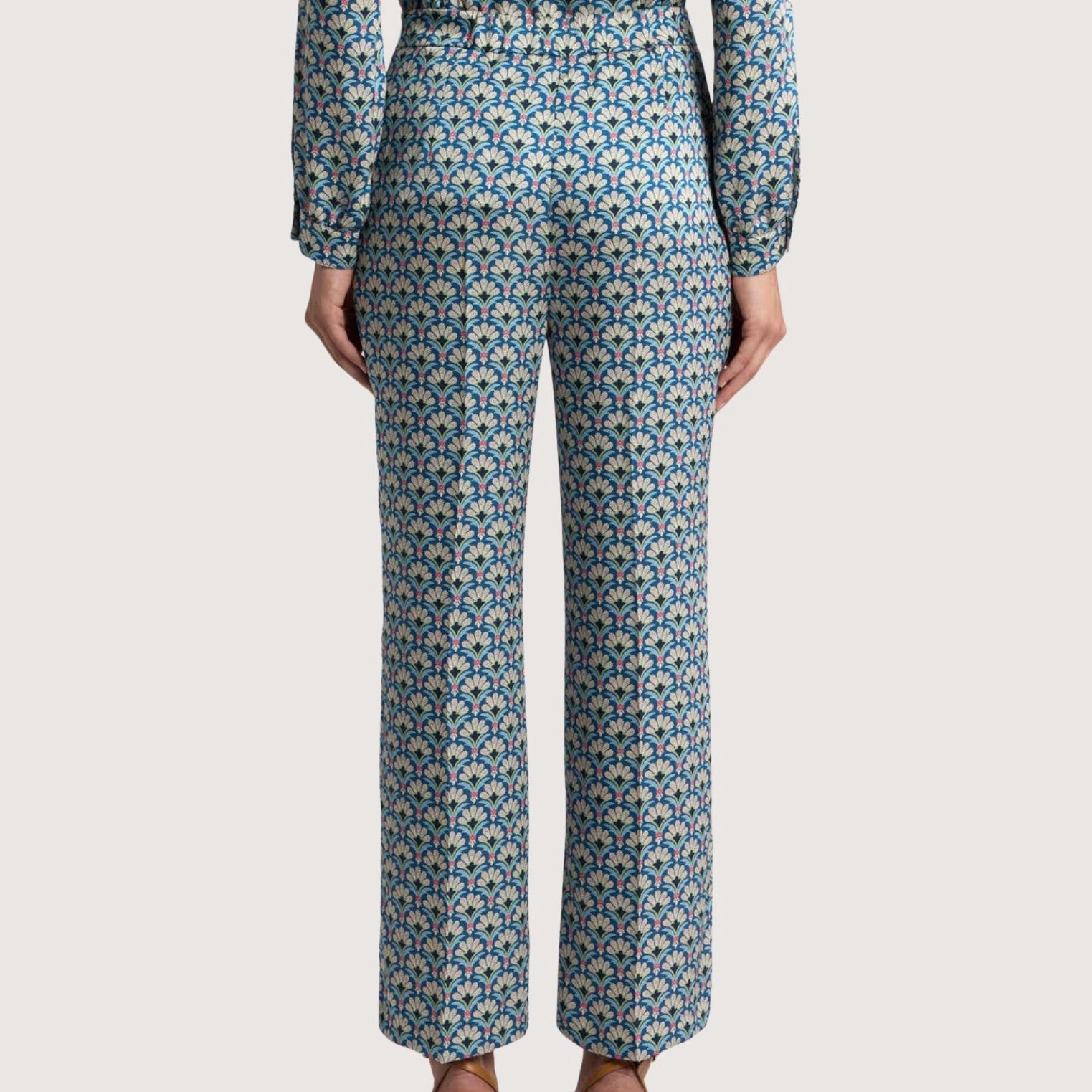 Bootcut Pants With Palm Motive