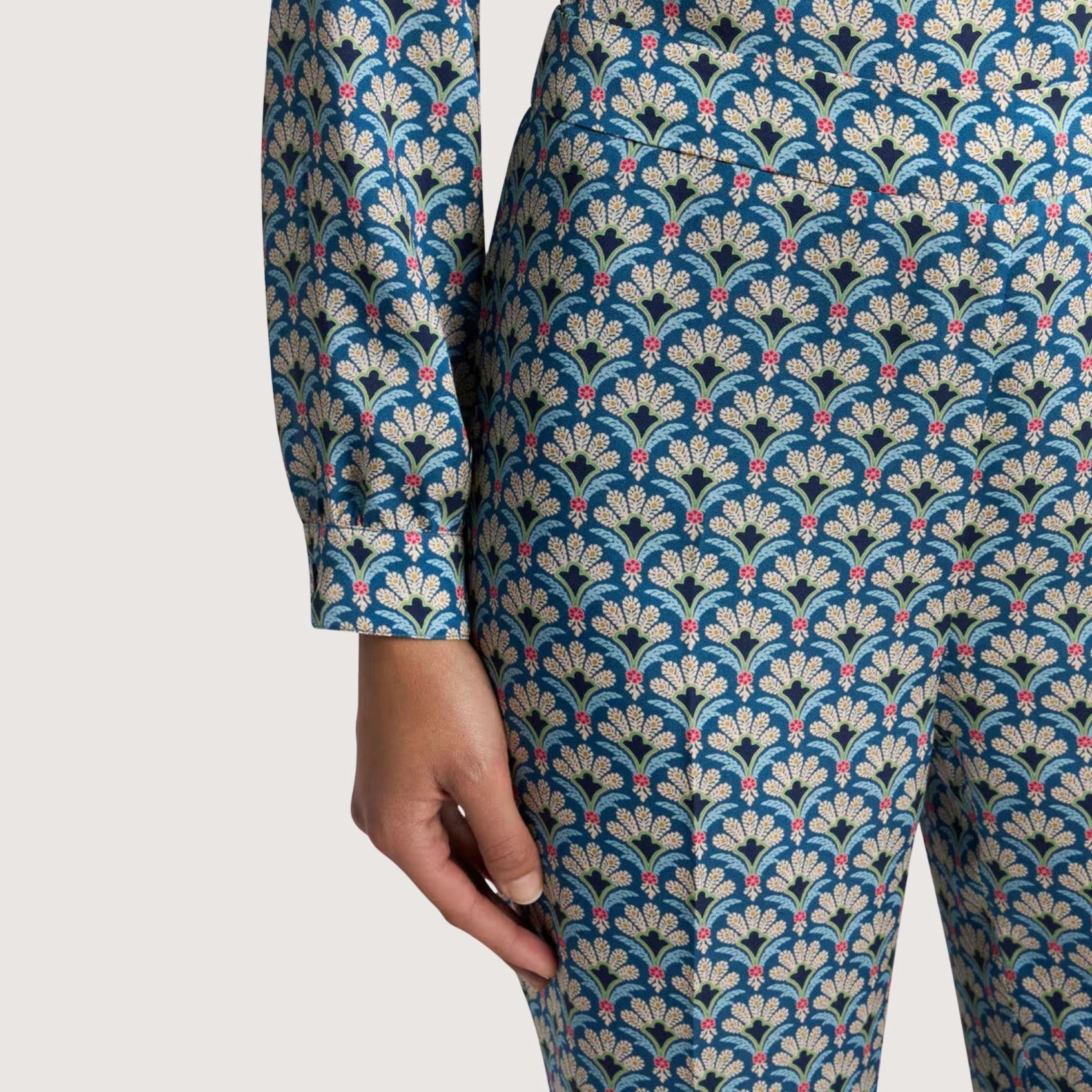 Bootcut Pants With Palm Motive