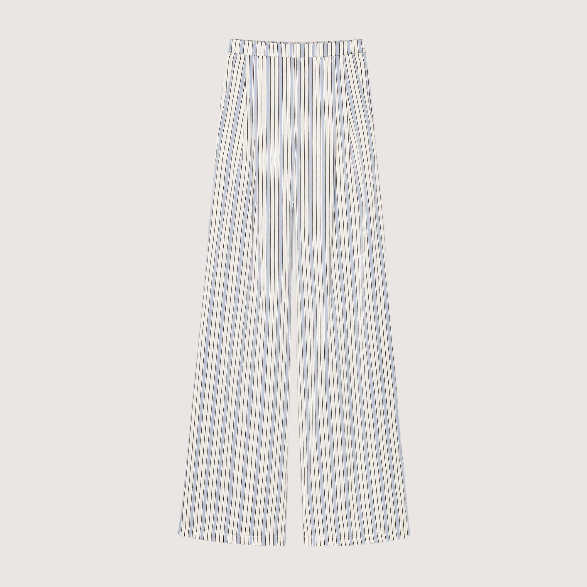 Pinstriped Straight Pants