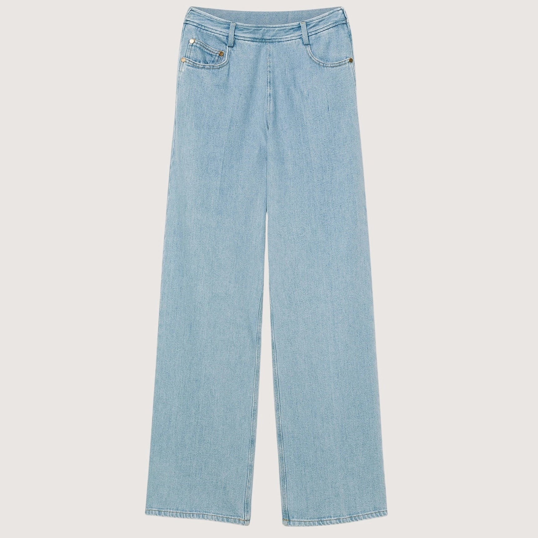 Denim 5 Pockets High Waist Pants