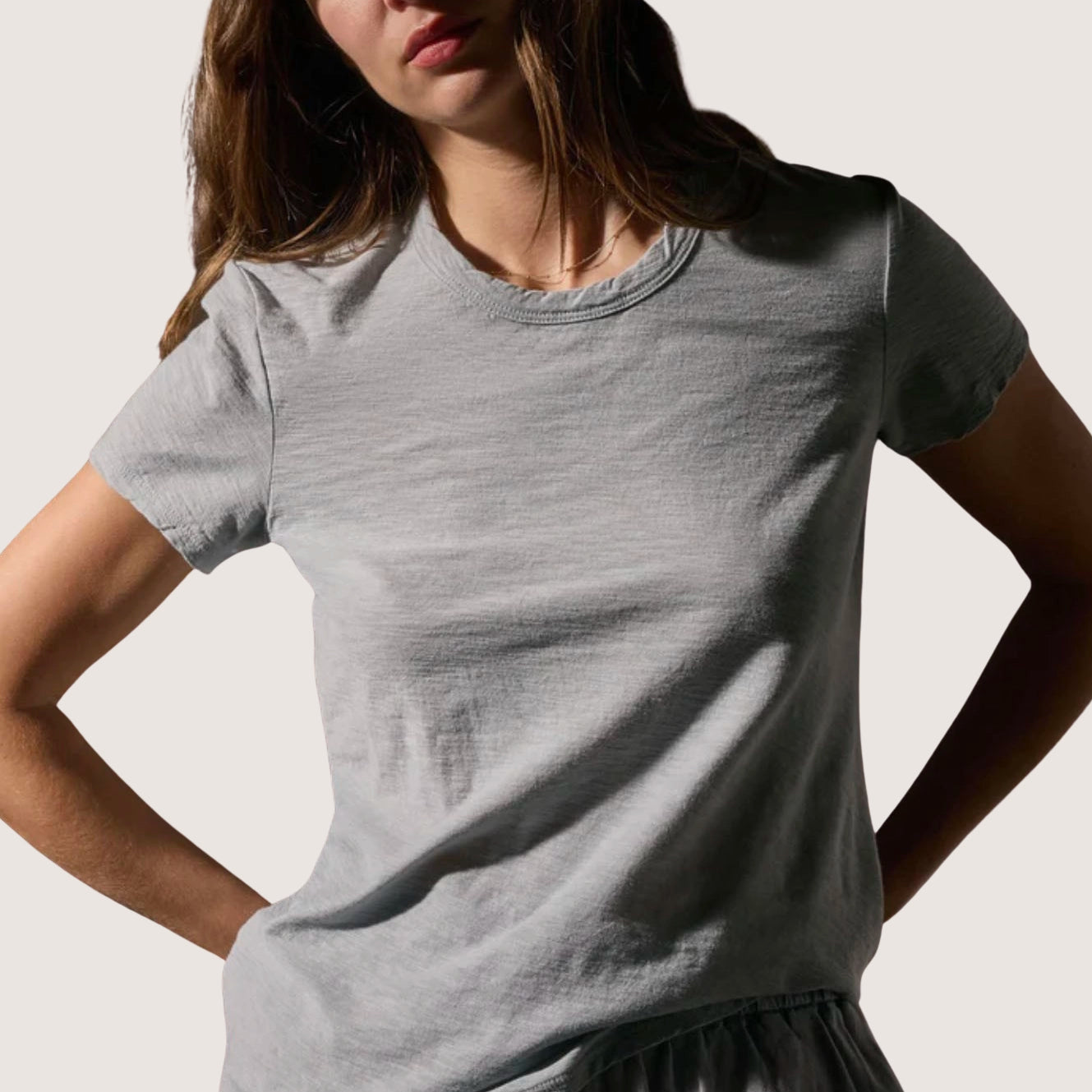 Sheer Slub Crewneck Tee