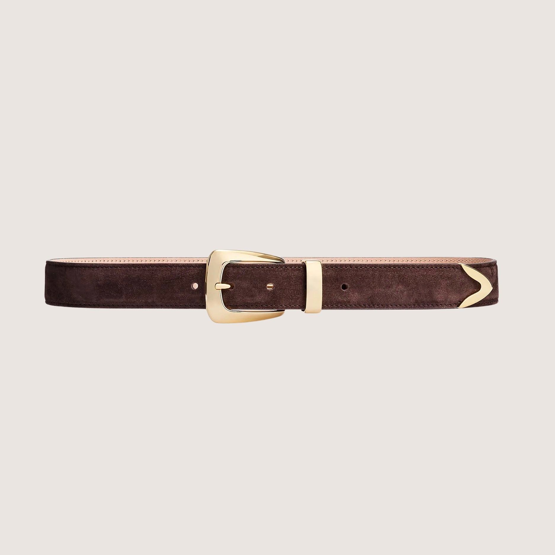 Benny Belt Suede - Gold Buckle