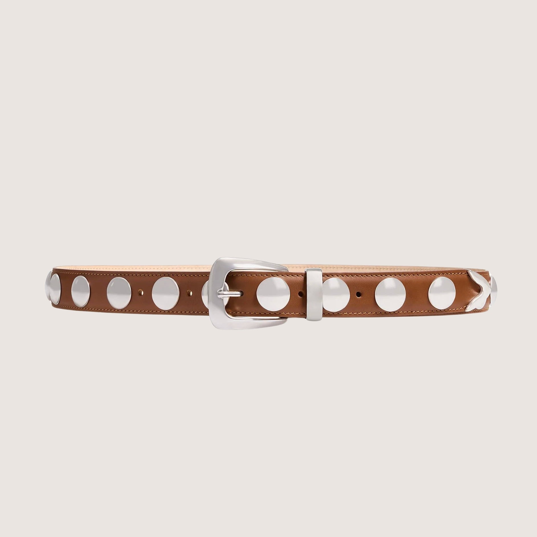 Benny Belt With Studs - Silver Buckle