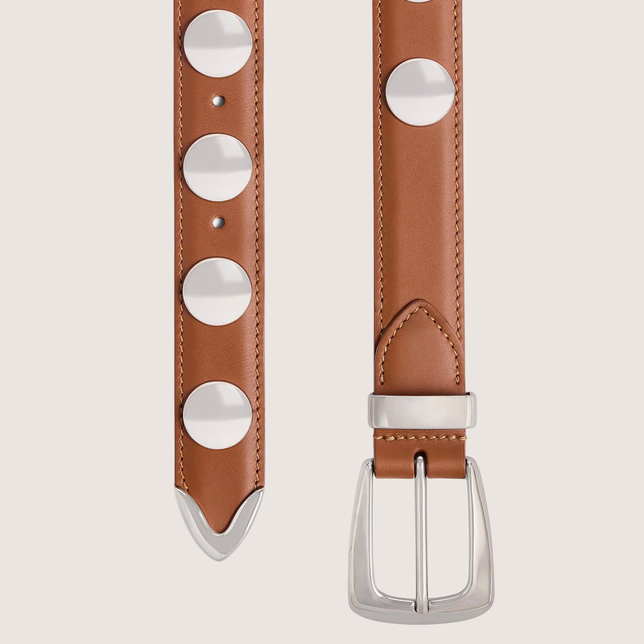 Benny Belt With Studs - Silver Buckle