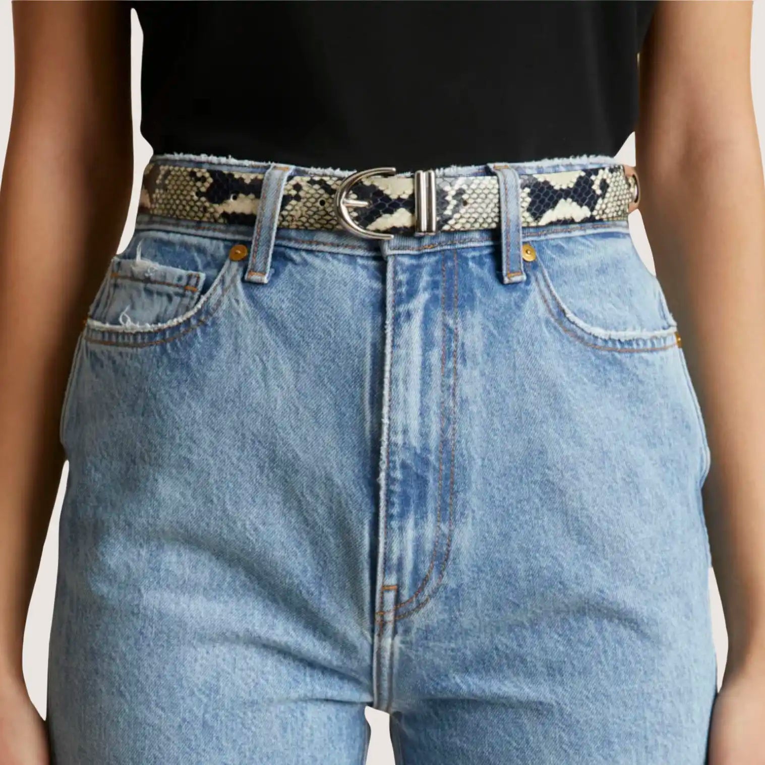 Bambi Skinny Belt - Silver Hardware