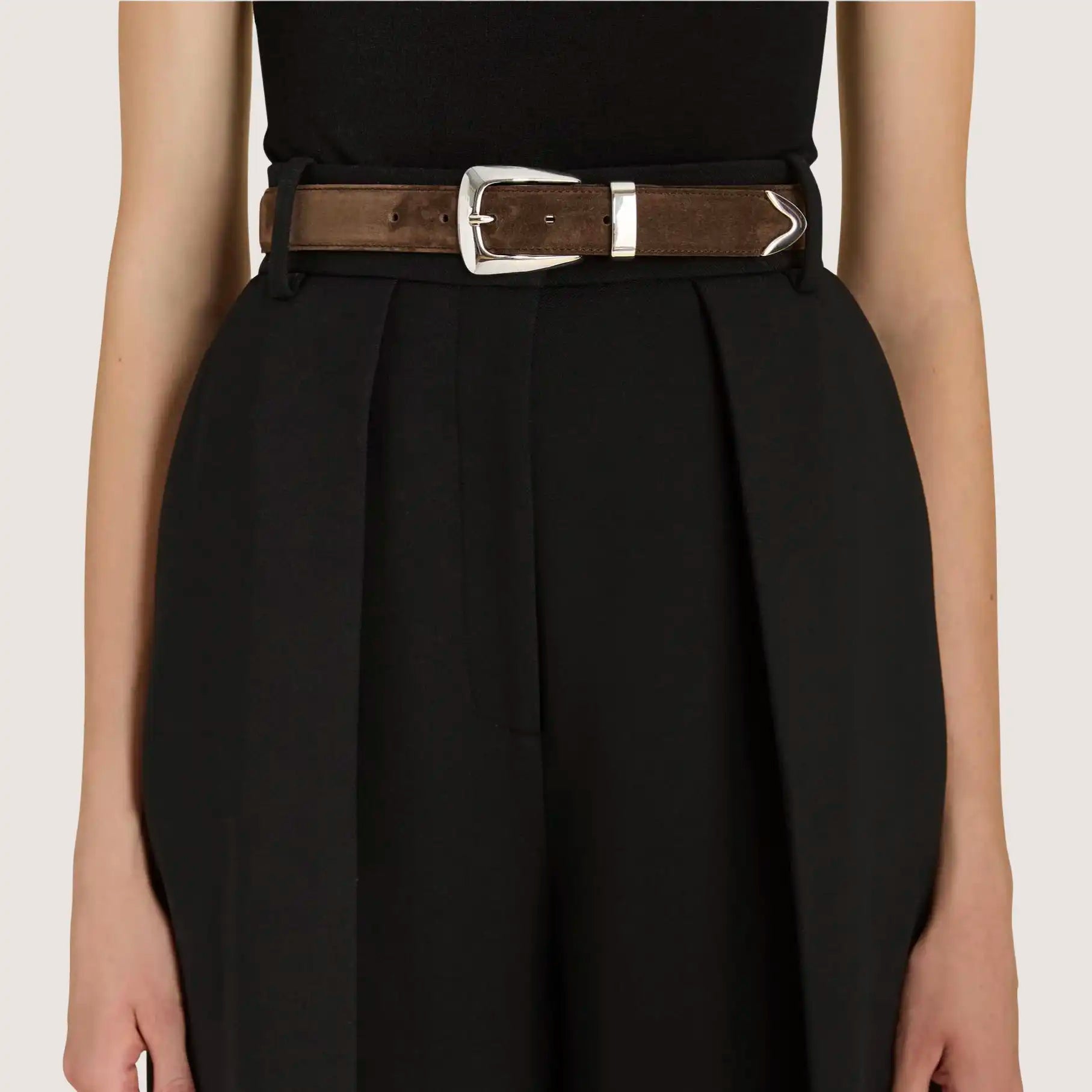 Benny Belt Suede - Silver Buckle