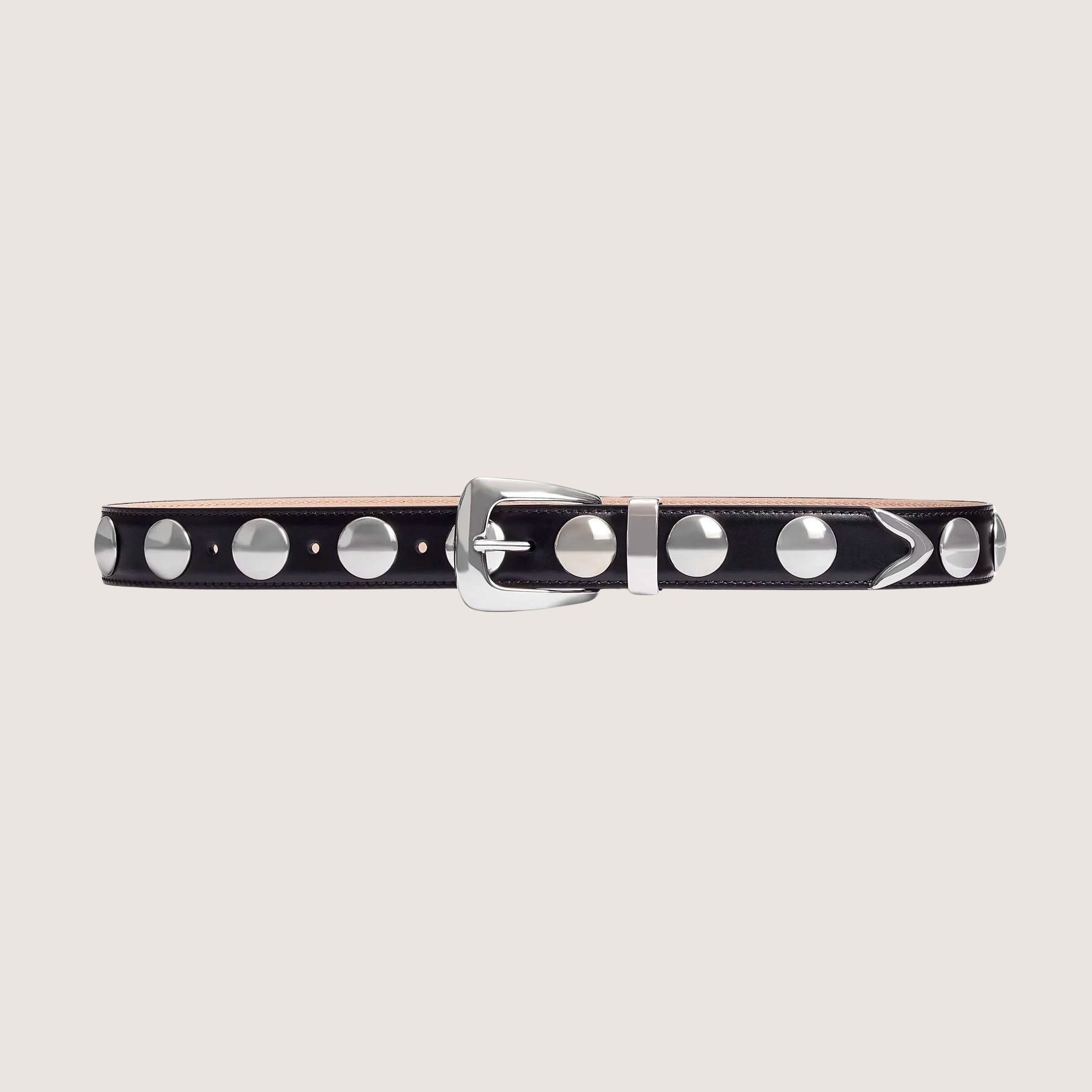 Benny Belt With Studs - Silver Buckle