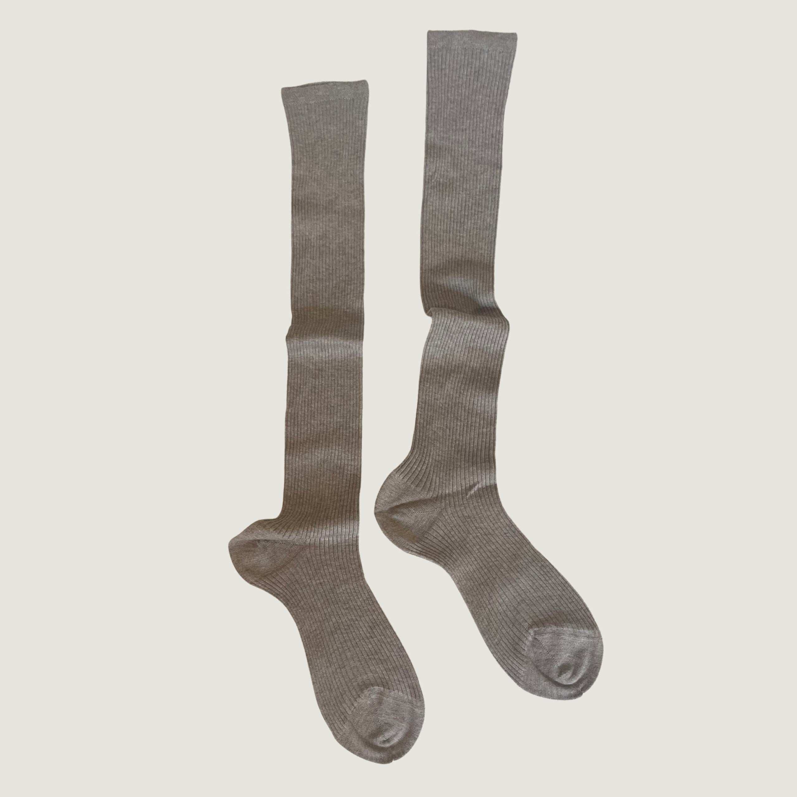 Ribbed Cotton Knee Socks