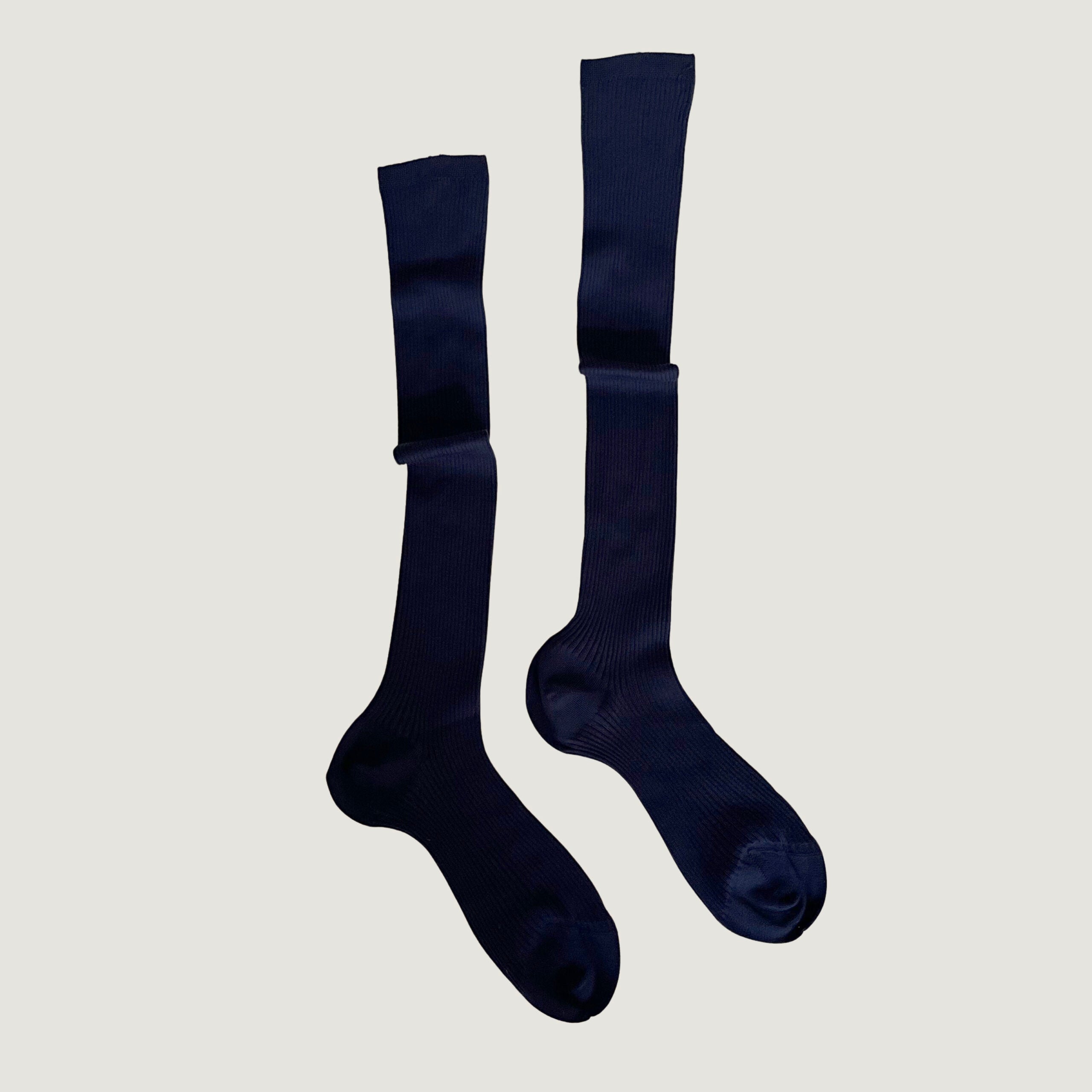 Ribbed Cotton Knee Socks