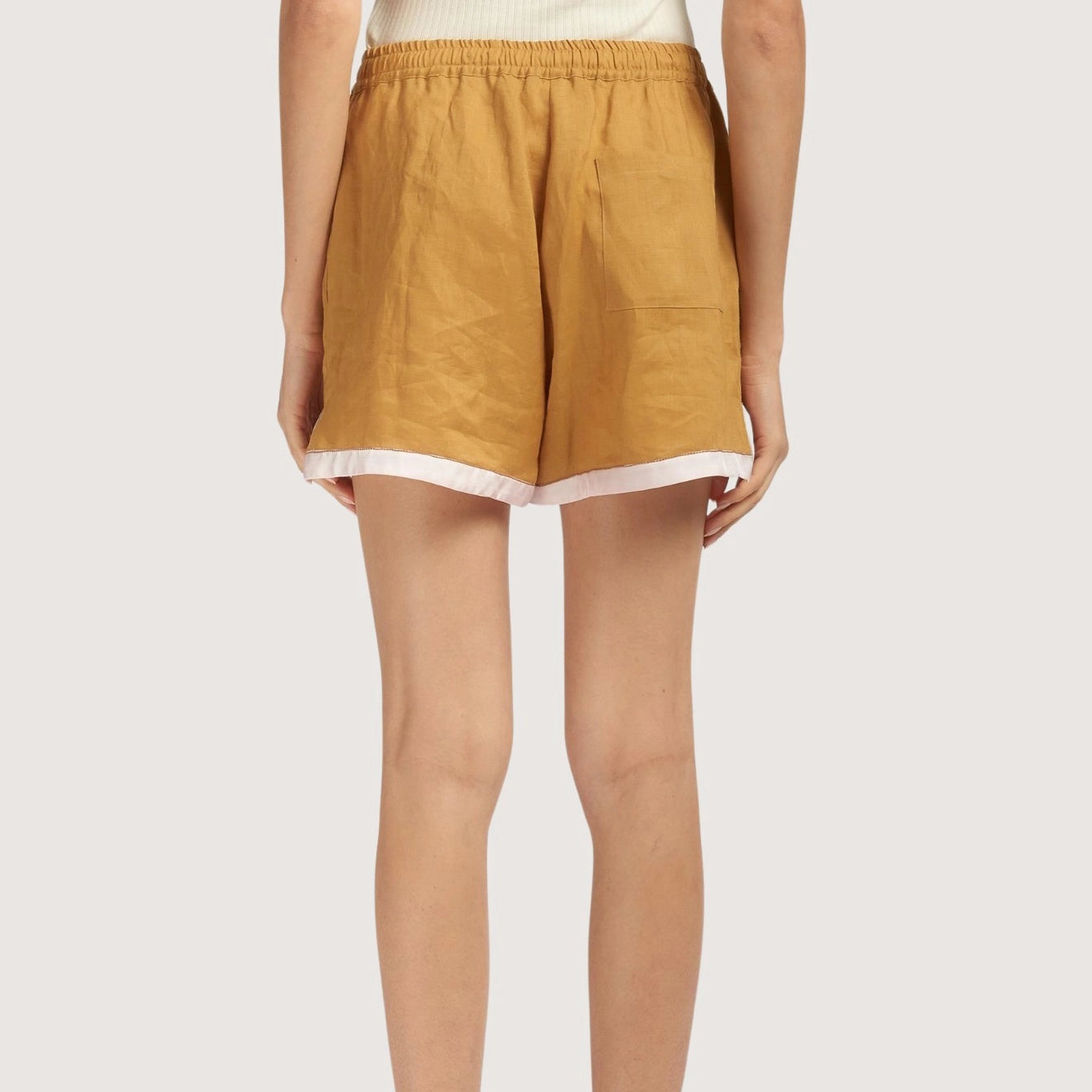Embroidered Linen Shorts