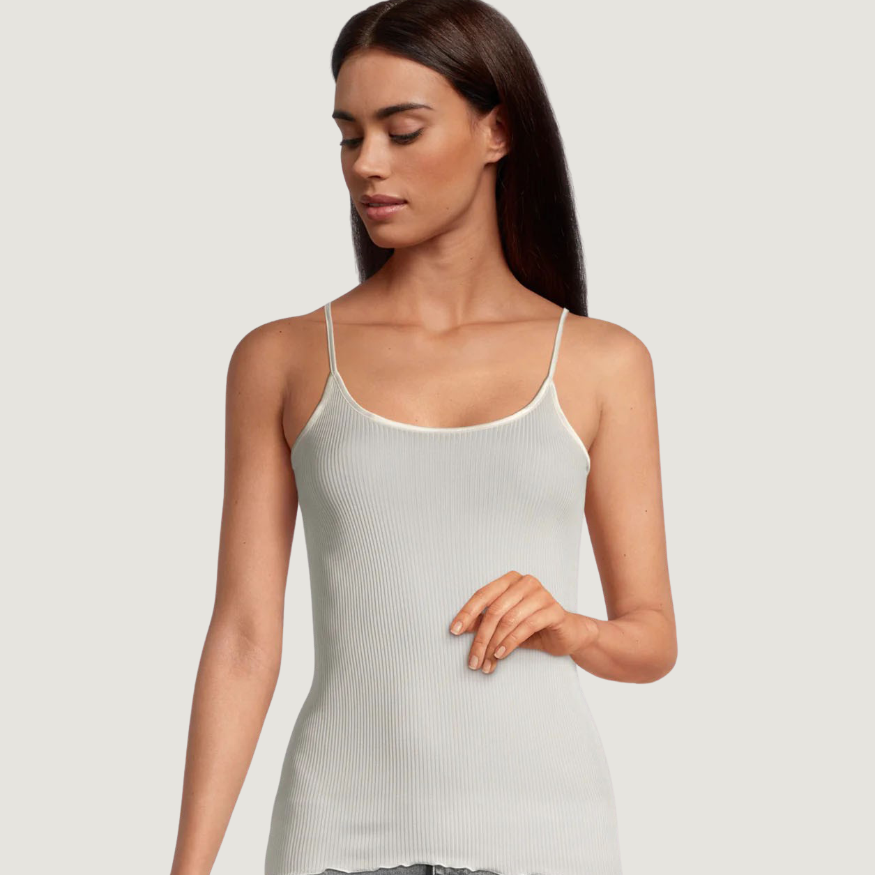 Silk Camisole Top With Satin Edging - 9450