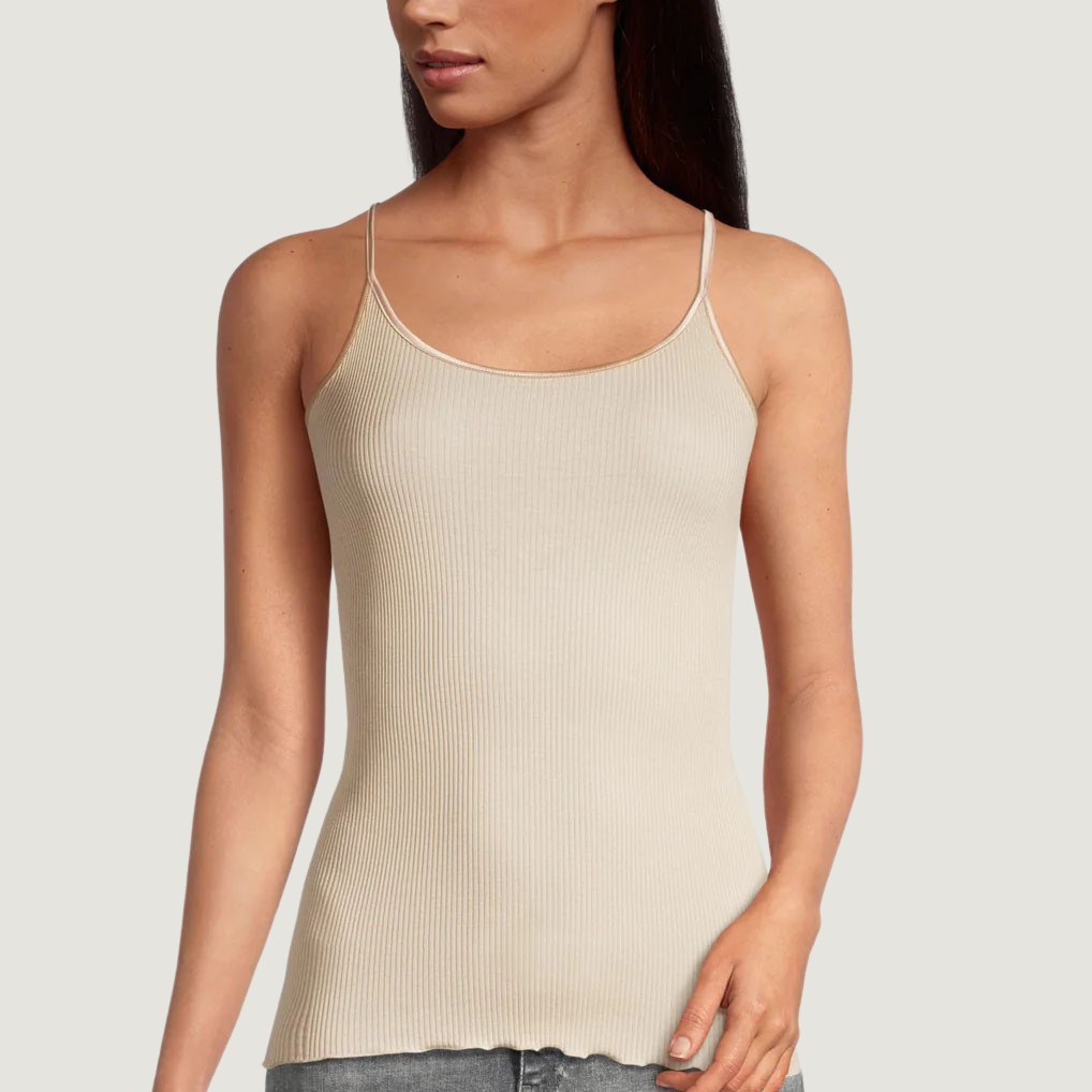 Cotton Spaghetti Top With Satin Edging - 3109
