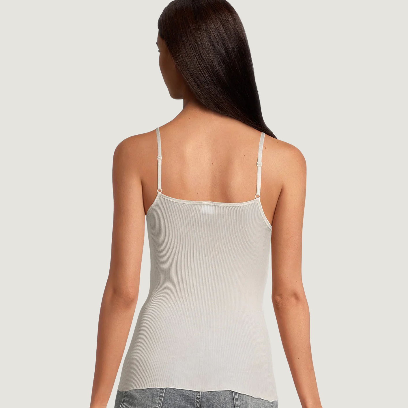 Silk Spaghetti Top With Leavers - 9474