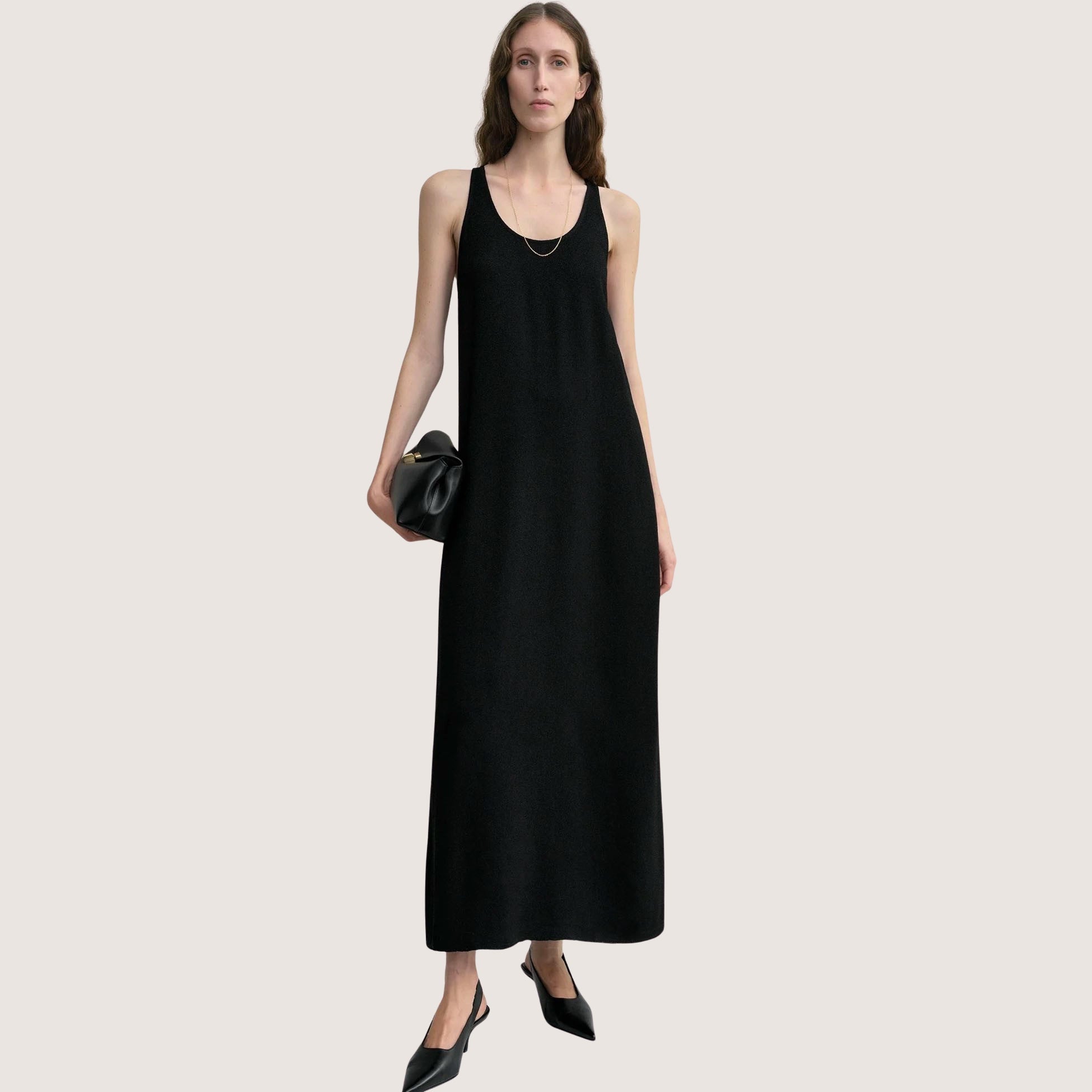 Scoop-Neck Sablé Dress