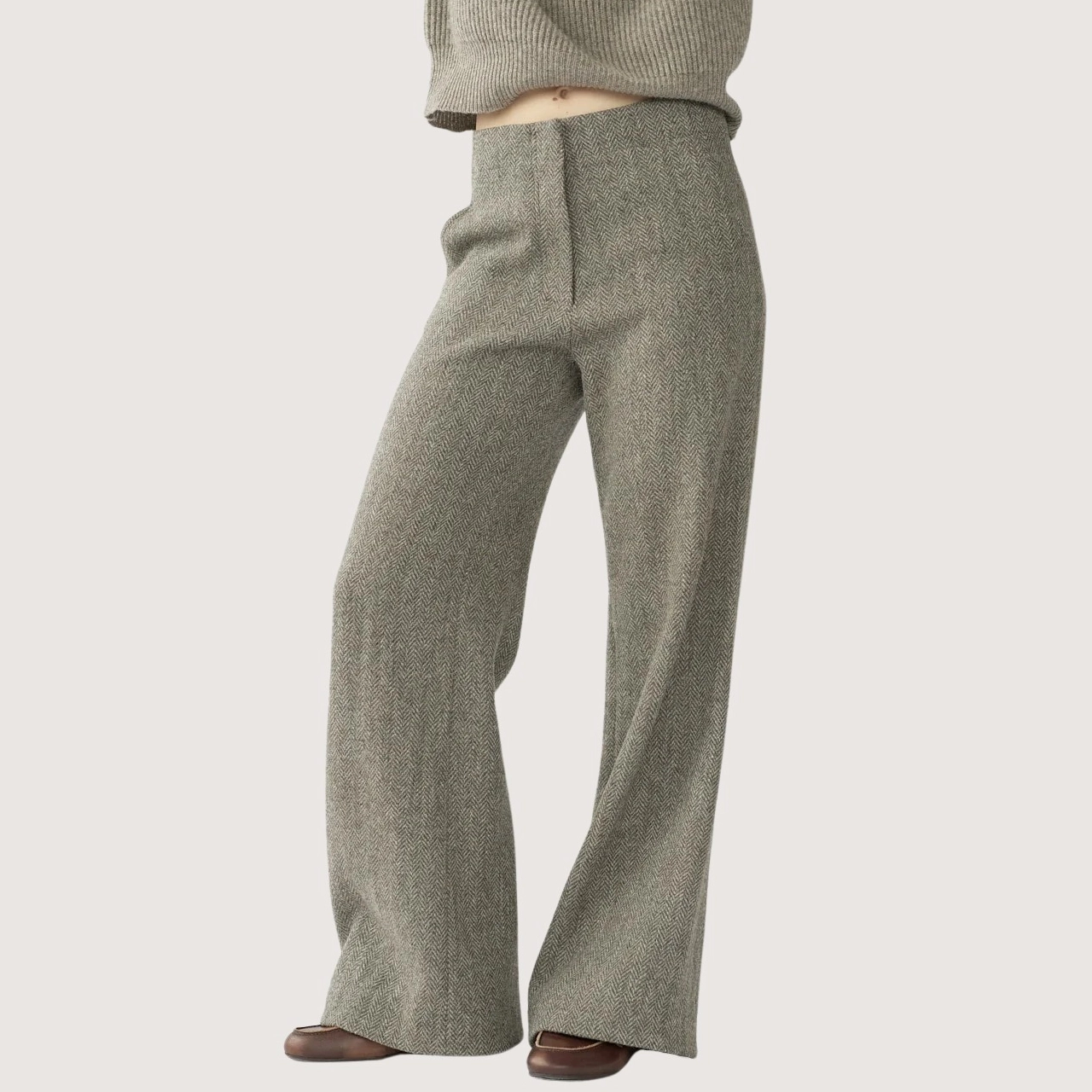 Shetland Wool Flared Pants