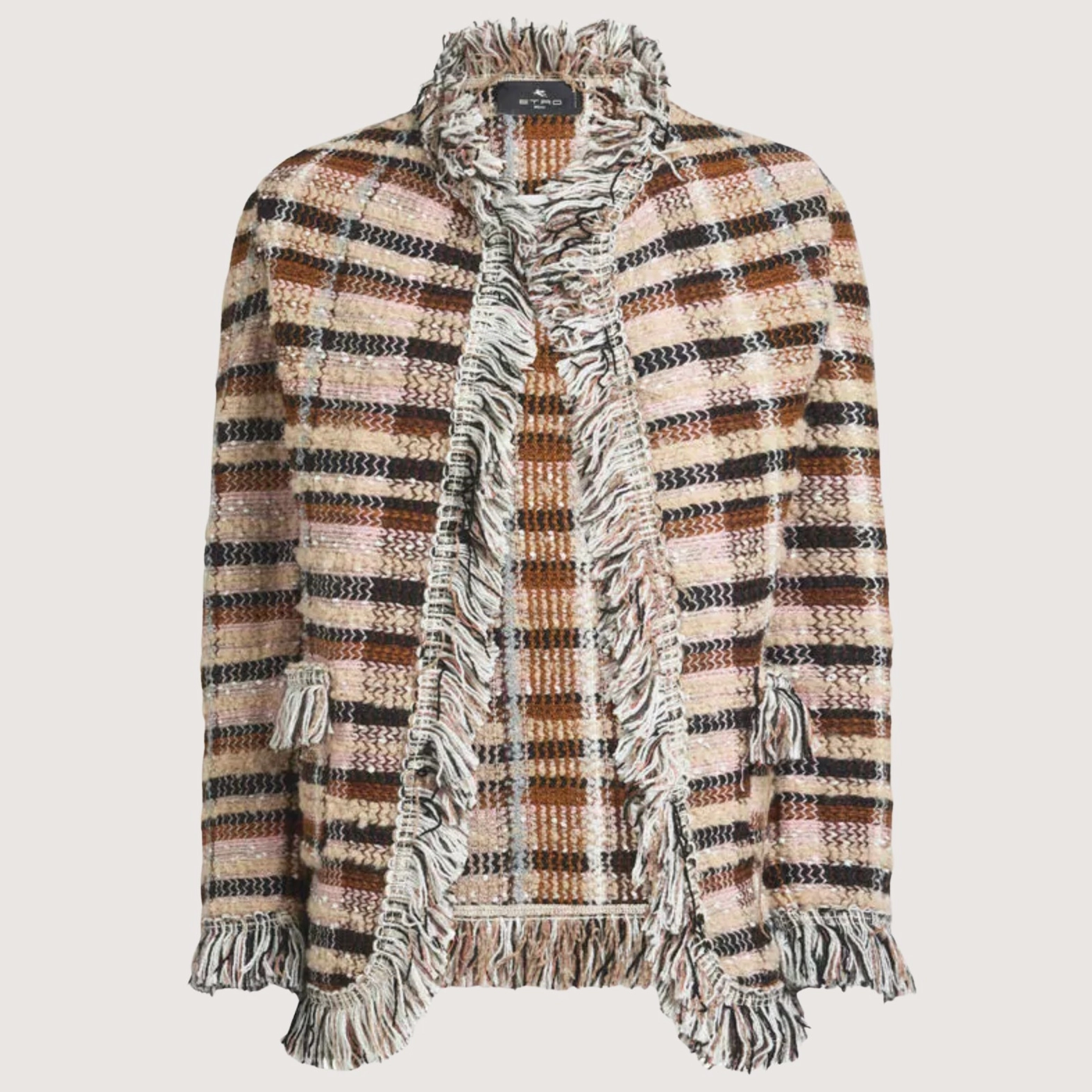 Jacquard Jacket With Fringes