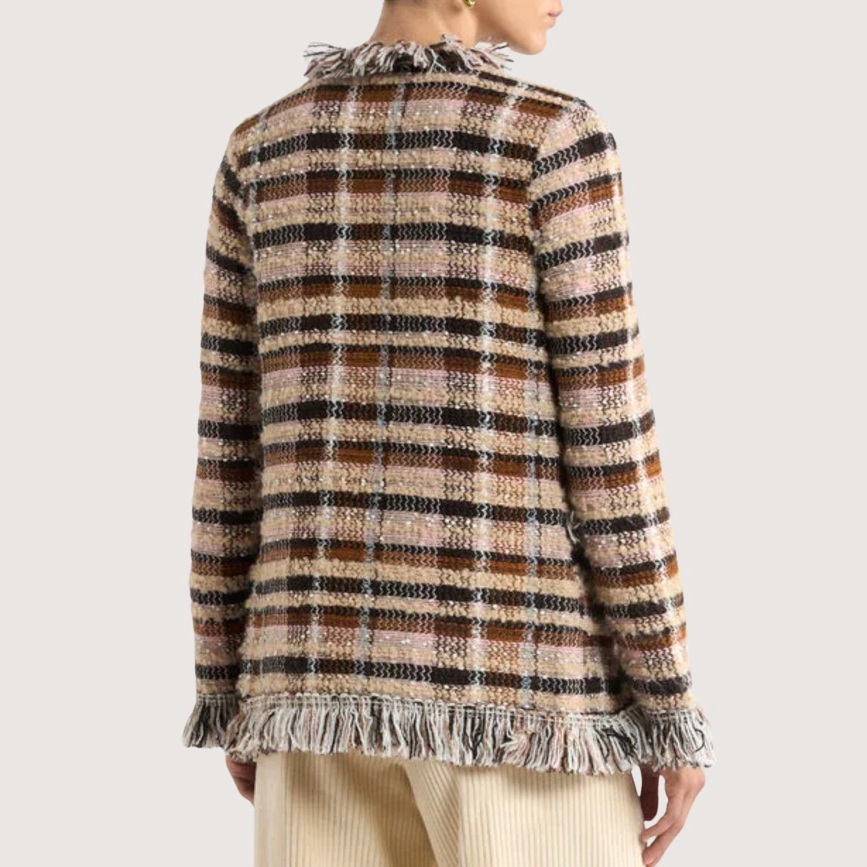 Jacquard Jacket With Fringes